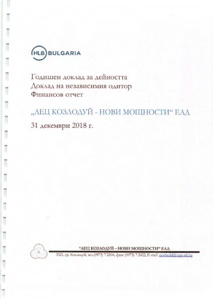 Годишен отчет за 2018 г.